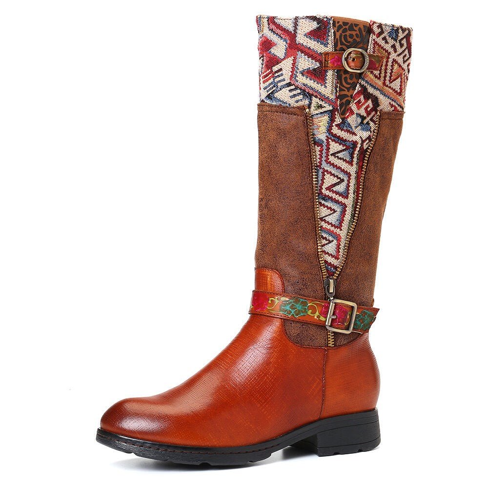 Women's Handmade Leather Mid-Calf Boots "Alpha Style" - Trendiesty Worldwide
