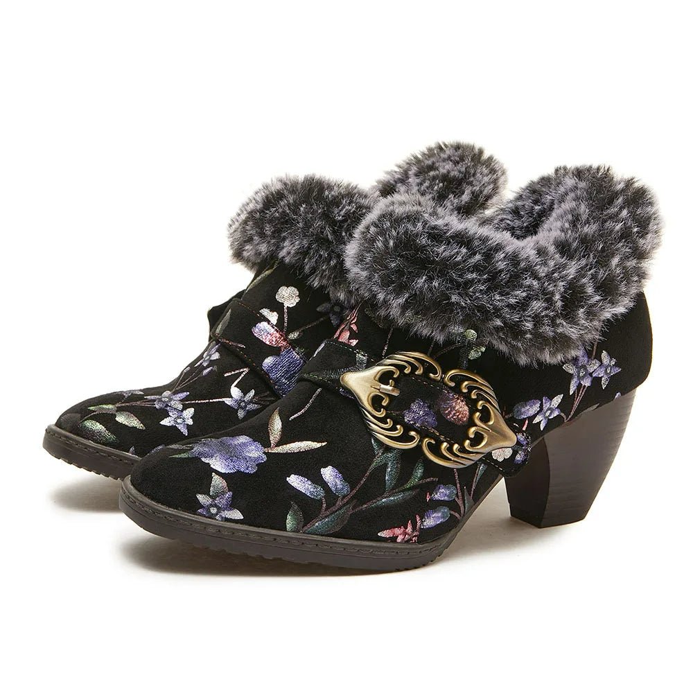 Women's High-heeled Suede Leather Pumps (Navy) - Trendiesty Worldwide