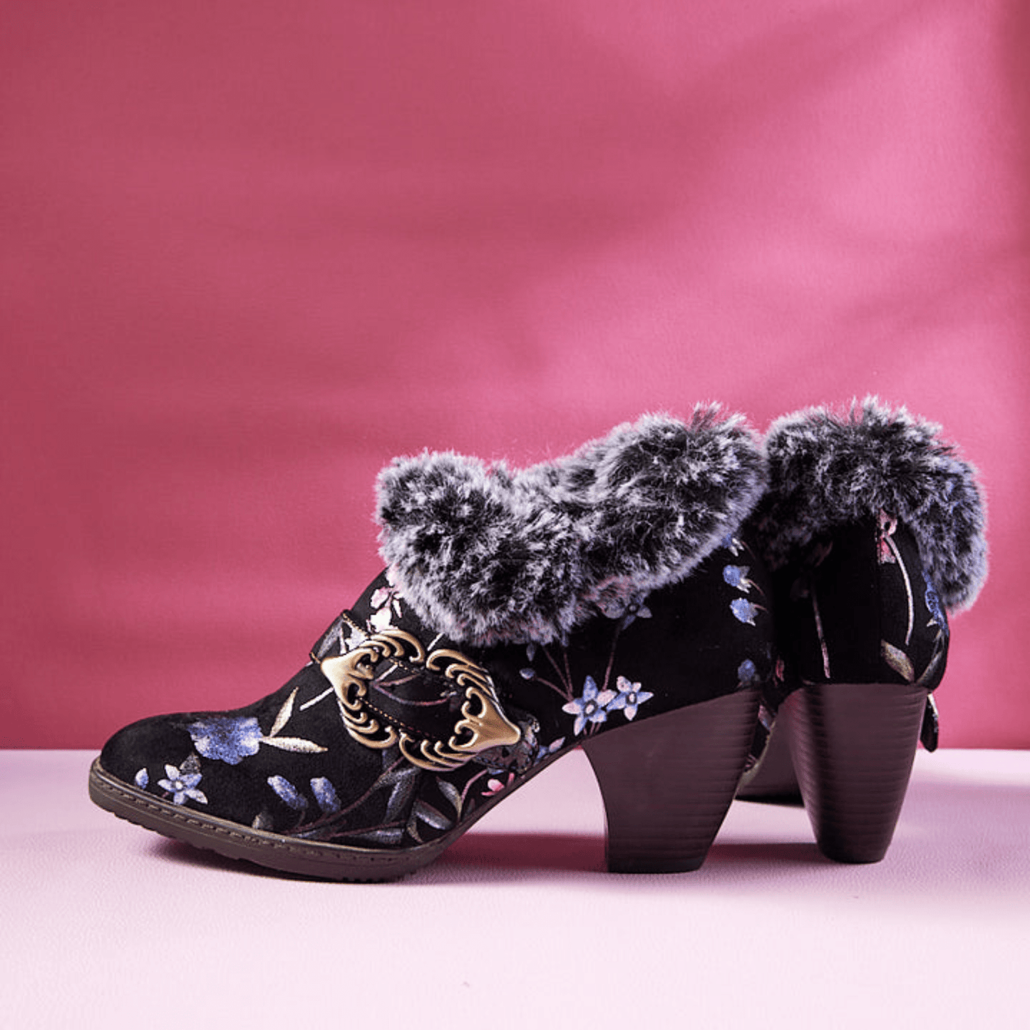 Women's High-heeled Suede Leather Pumps (Navy) - Trendiesty Worldwide