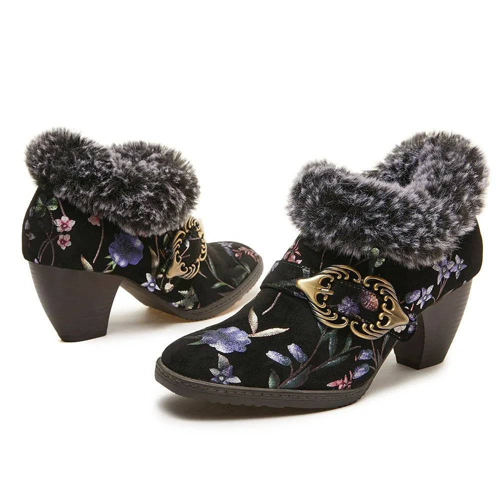 Women's High-heeled Suede Leather Pumps (Navy) - Trendiesty Worldwide