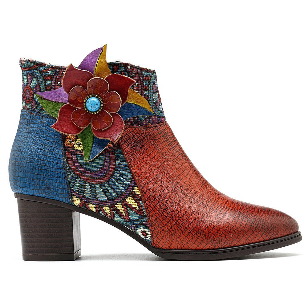 Women's Retro Leather Ankle Boots - Trendiesty Worldwide