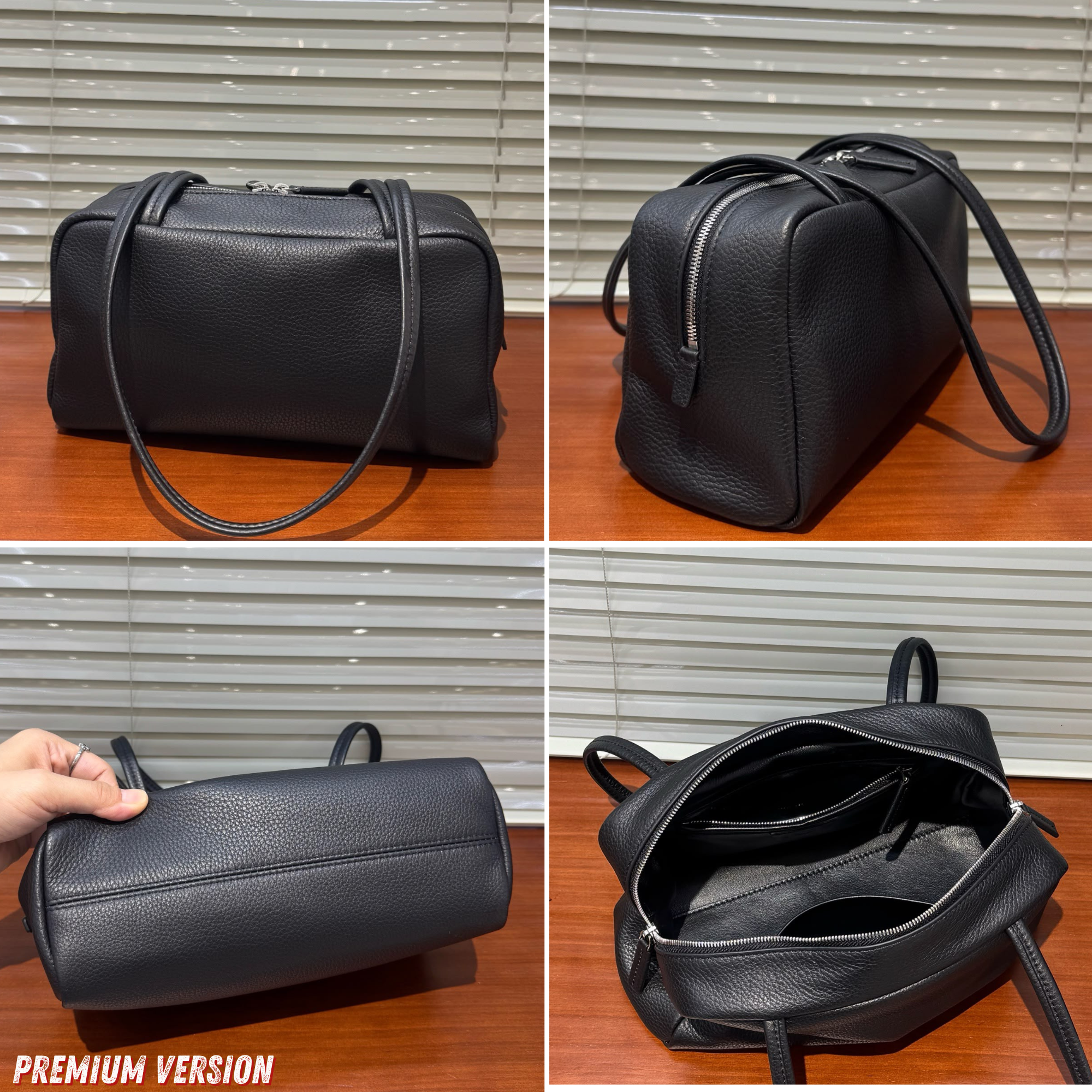 Astra Bowling Minimalist Leather Shoulder Bag