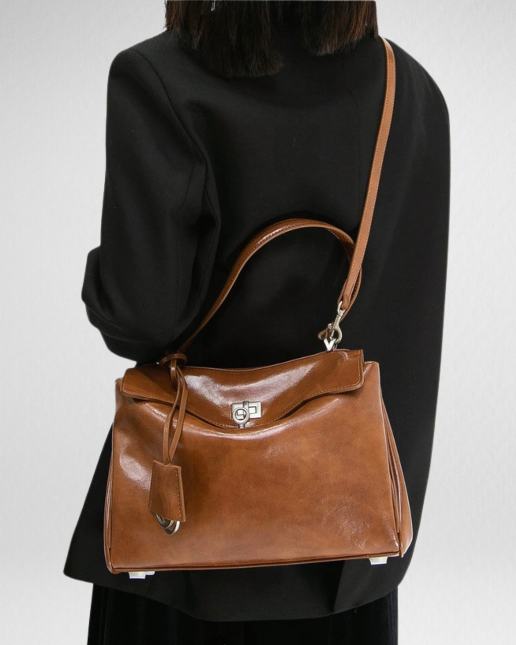Bolso de mano de piel inspirado en BALENCIAGA-RODEO para mujer