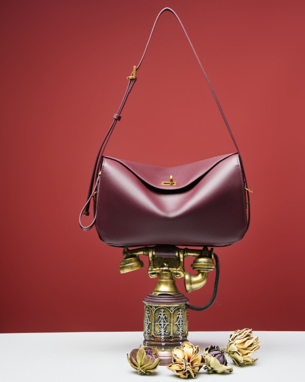 Le 7-Inspired Bowling Leather Shoulder Bag
