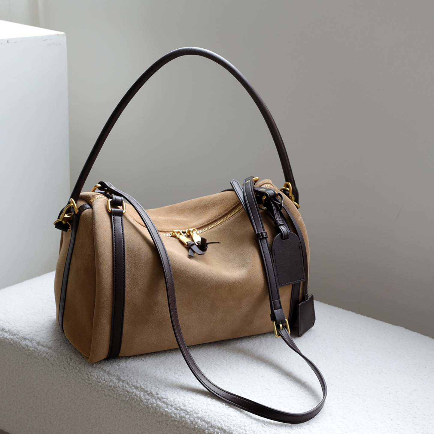 Top‑Handle Boston Leather Bag