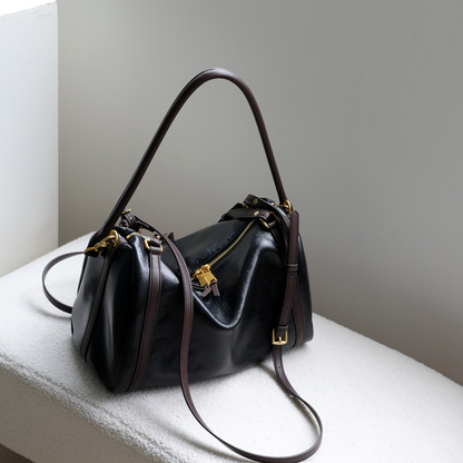 Top‑Handle Boston Leather Bag