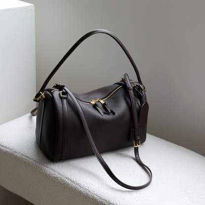 Top‑Handle Boston Leather Bag