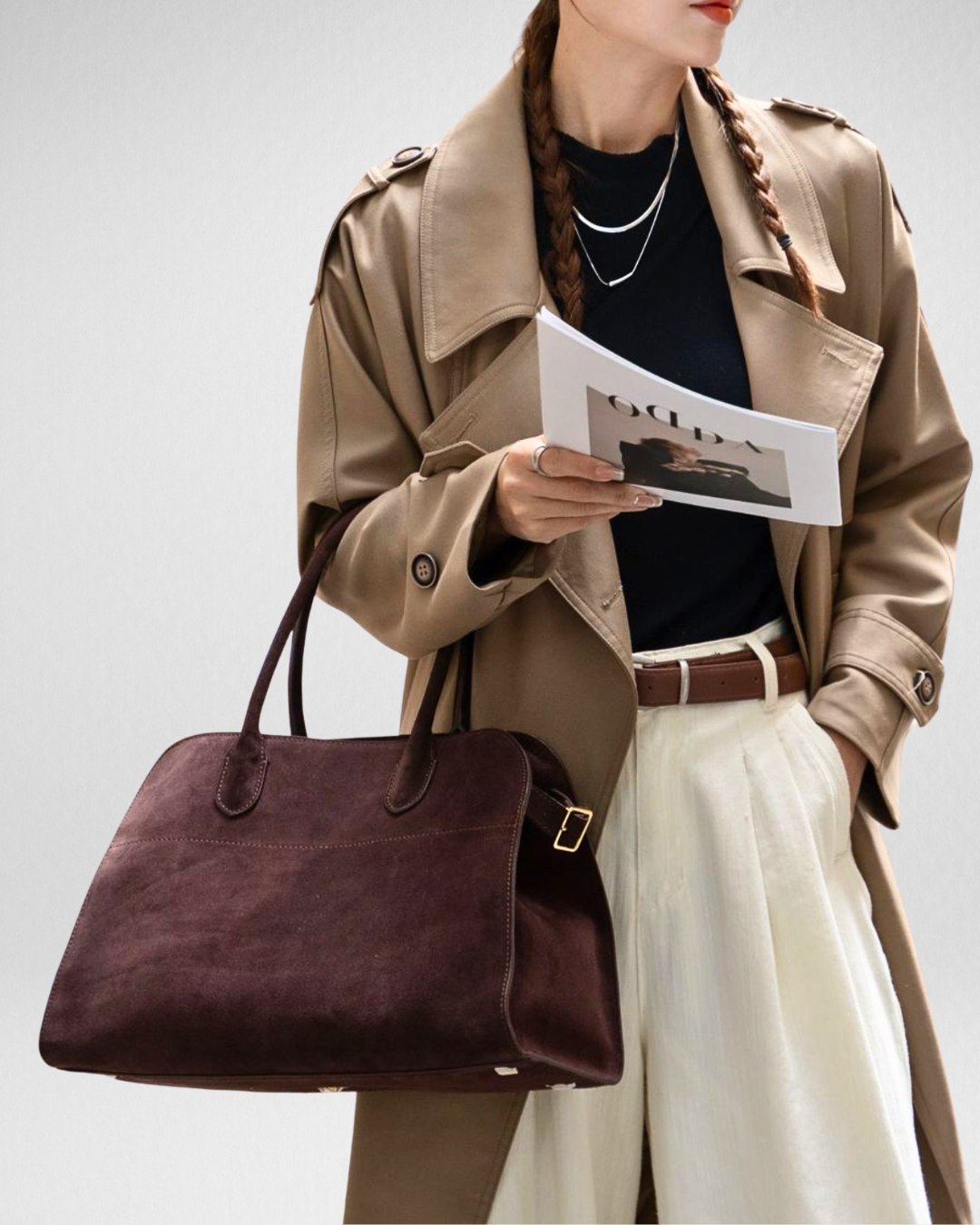 Margaux Structured Leather Tote Bag