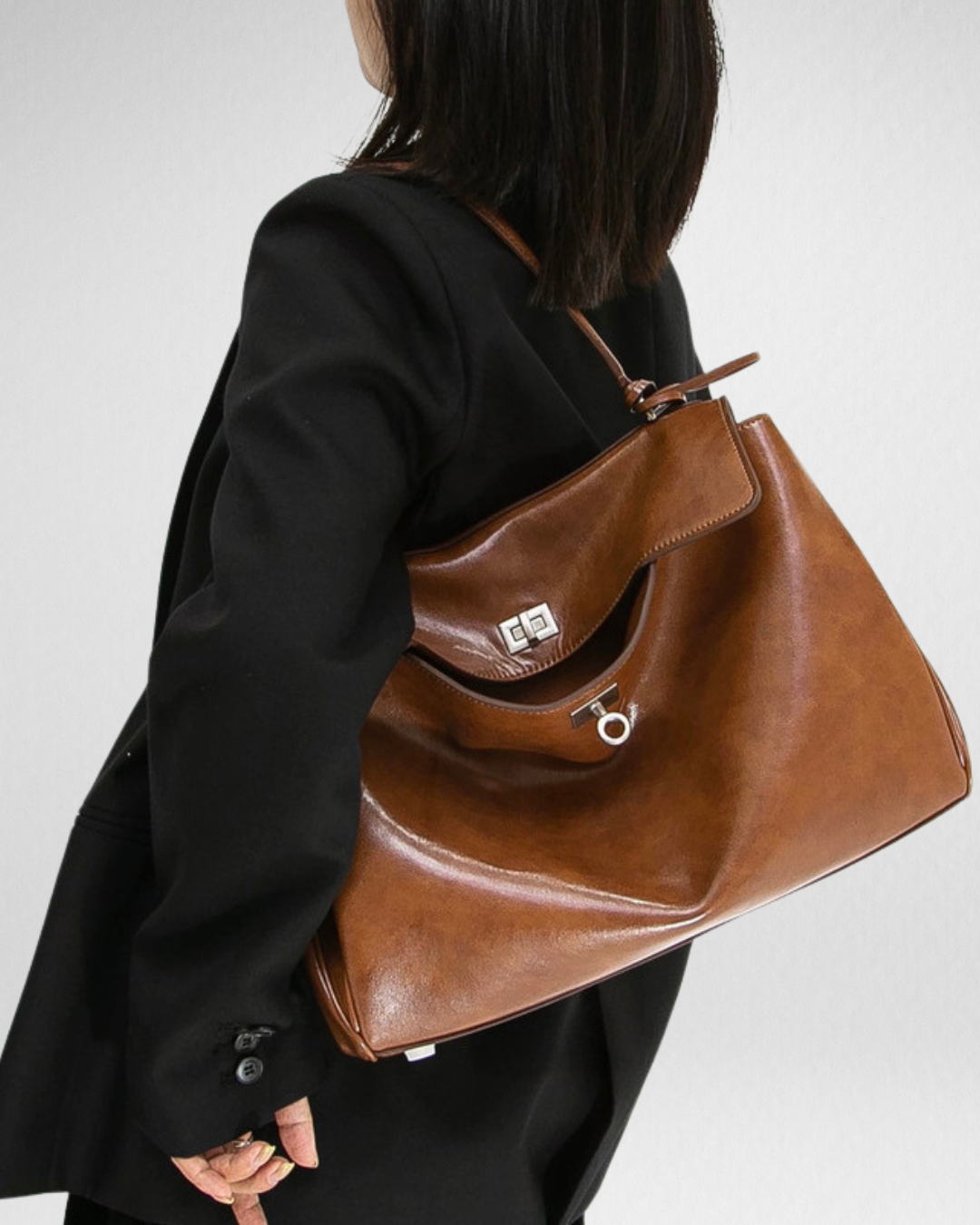 Bolso de mano de piel inspirado en BALENCIAGA-RODEO para mujer