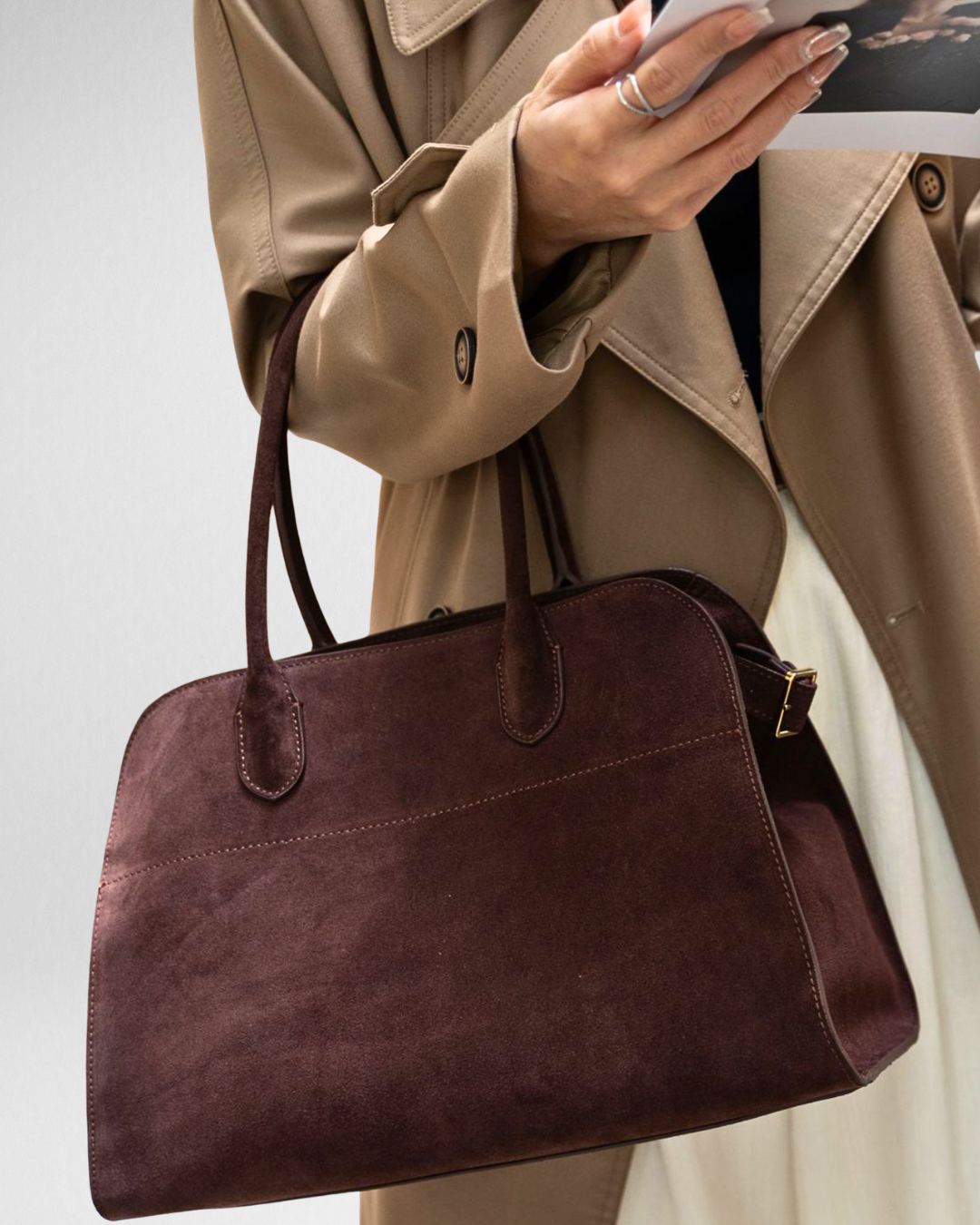 Margaux Structured Leather Tote Bag