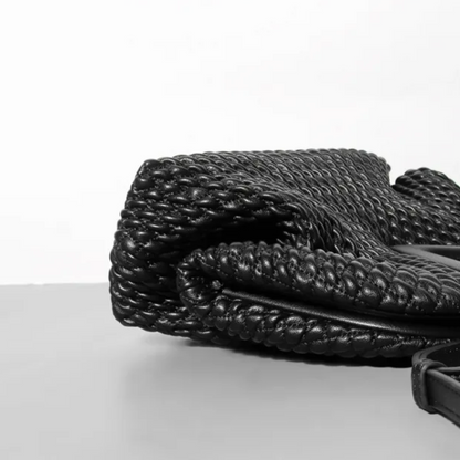 The "Bottega-Veneta-Point Woven-inspired" Embroidered Cloud Leather Crossbody Bag