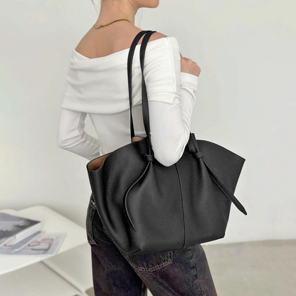 The Cinched Wing Luxury Leather Tote Bag