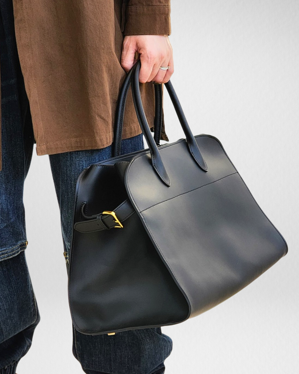 Margaux Structured Leather Tote Bag