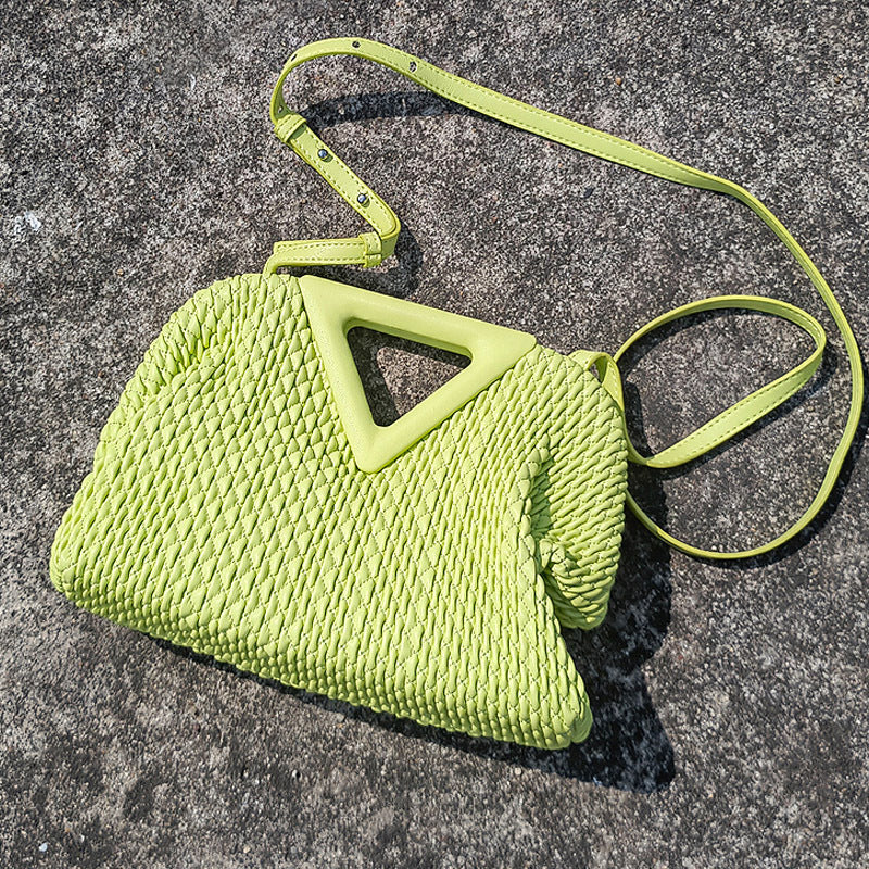 The "Bottega-Veneta-Point Woven-inspired" Embroidered Cloud Leather Crossbody Bag