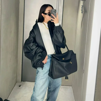 Women's BALENCIAGA-RODEO Inspired Leather Handbag