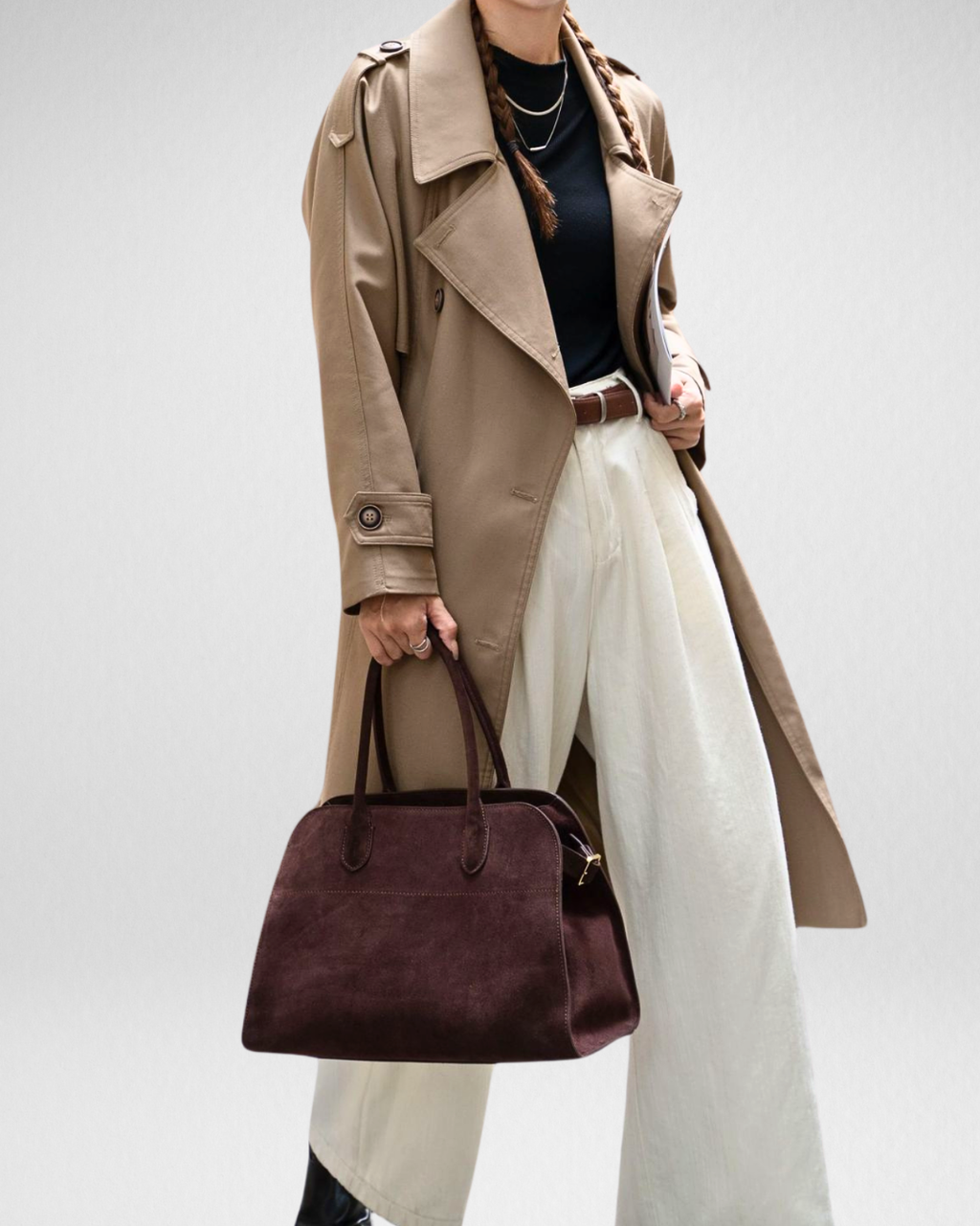 Margaux Structured Leather Tote Bag