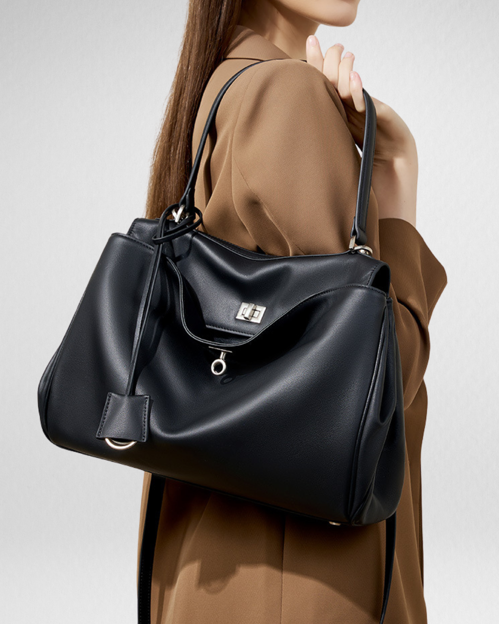 Bolso de mano de piel inspirado en BALENCIAGA-RODEO para mujer