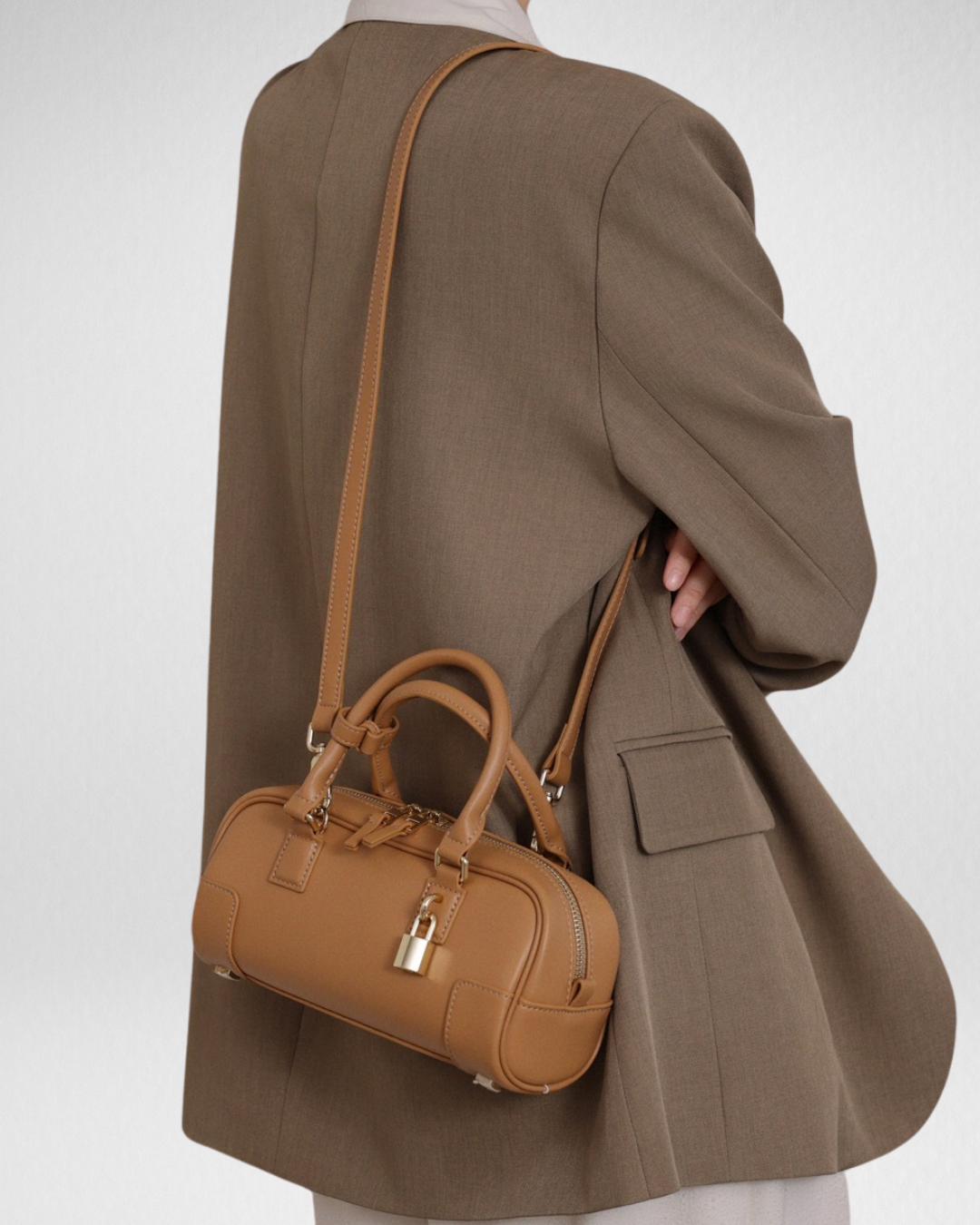 Compact Soft-Grain Leather Top Handle Bag