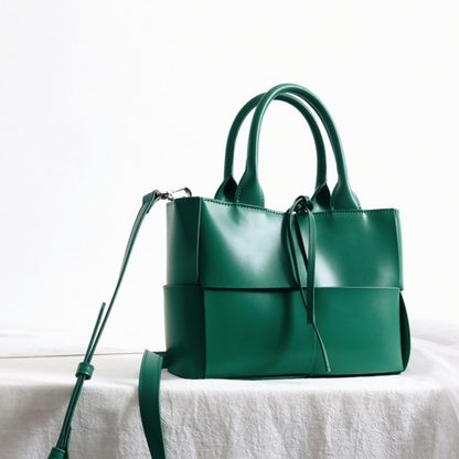 The Mini "Bottega-Veneta-Arco-inspired" Luxurious Woven Leather Bag - Racing Green - Trendiesty Worldwide