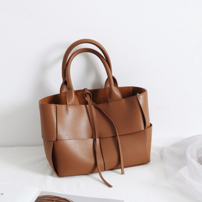 The Mini "Bottega-Veneta-Arco-inspired" Luxurious Woven Leather Bag - Caramel - Trendiesty Worldwide