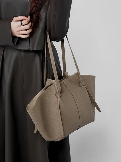 The Cinched Wing Luxury Leather Tote Bag