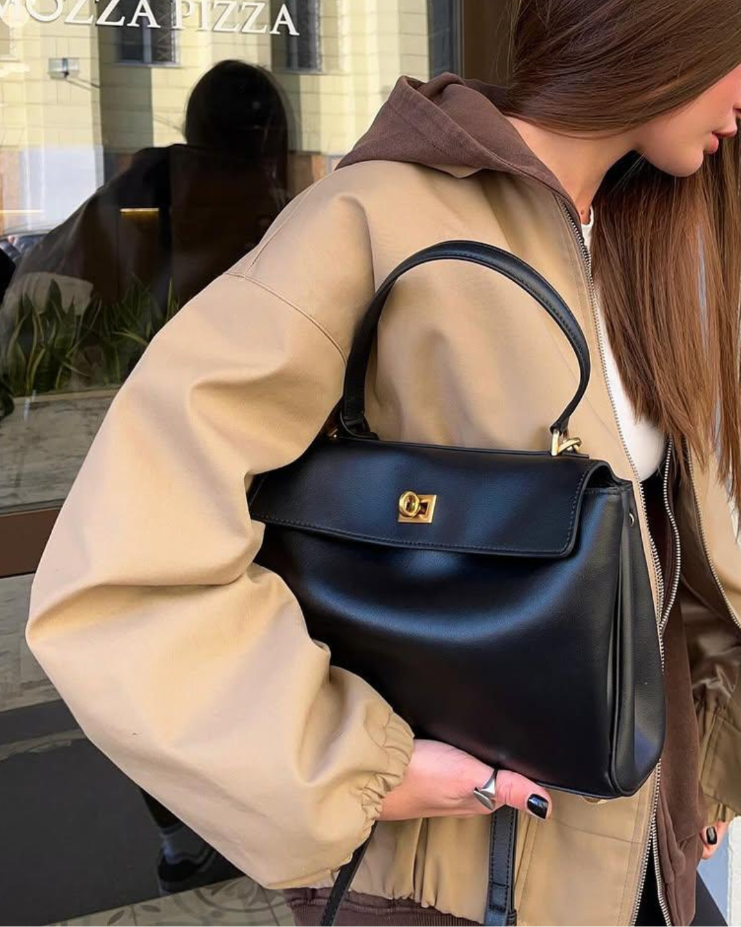 Bolso de mano de piel inspirado en BALENCIAGA-RODEO para mujer