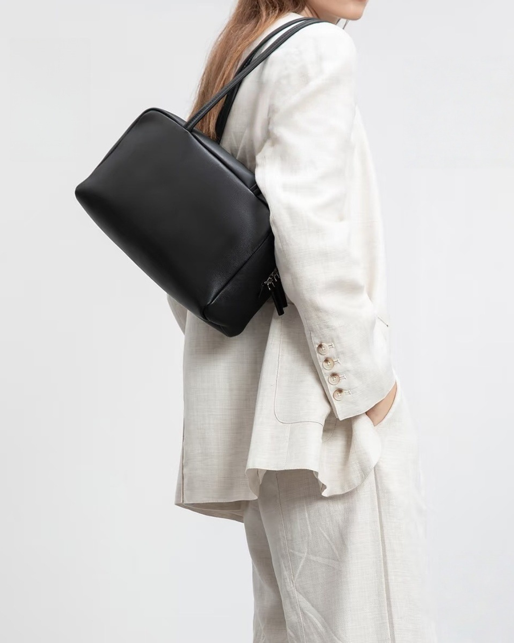 Astra Bowling Minimalist Leather Shoulder Bag