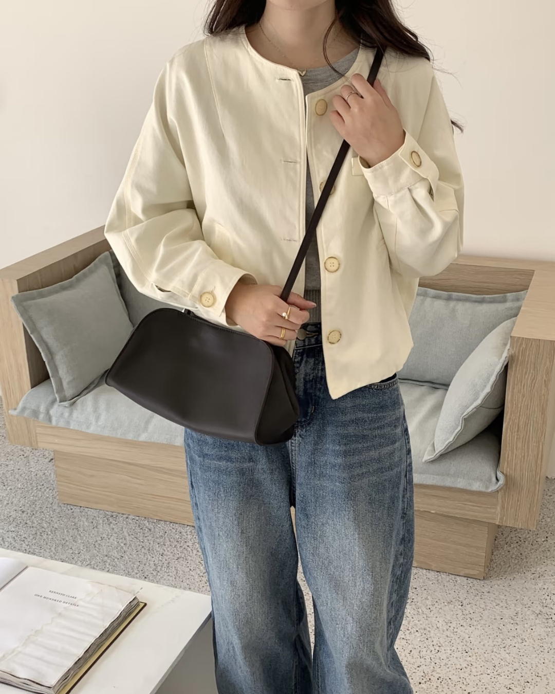 The Peggy Inspired Leather Shoulder Bag