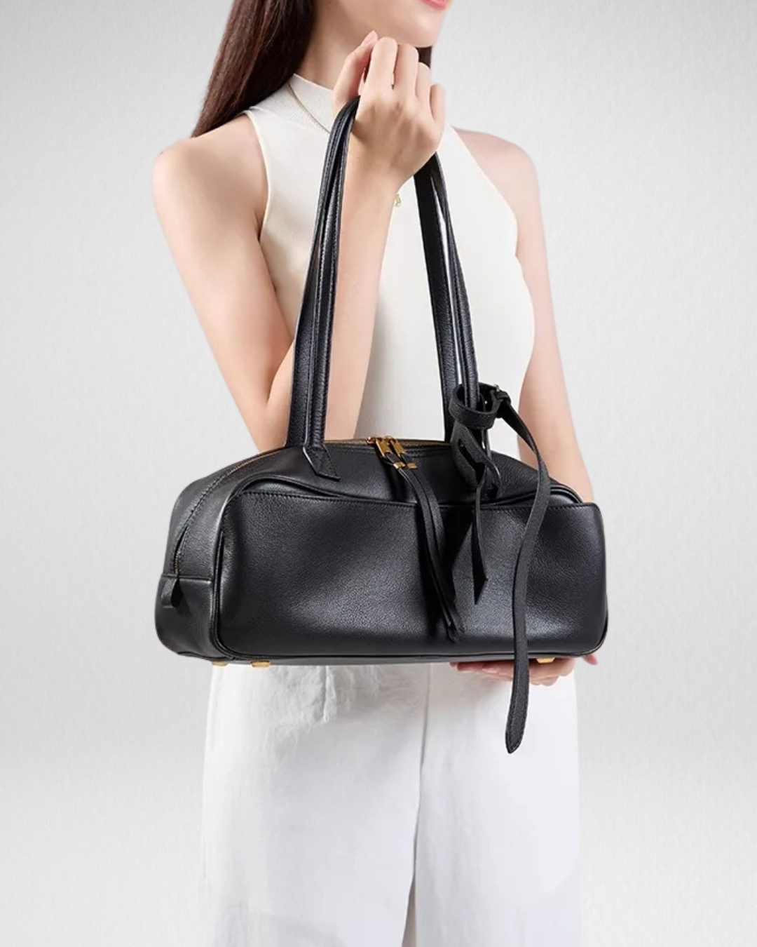 Bowling Shoulder Leather Bag