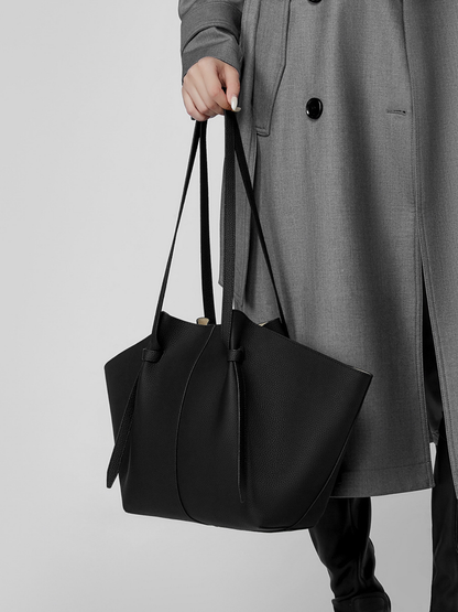 The Cinched Wing Luxury Leather Tote Bag