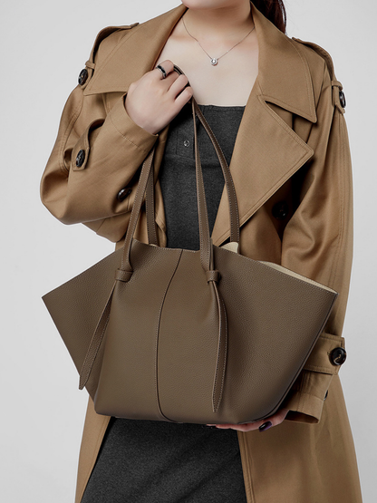 The Cinched Wing Luxury Leather Tote Bag