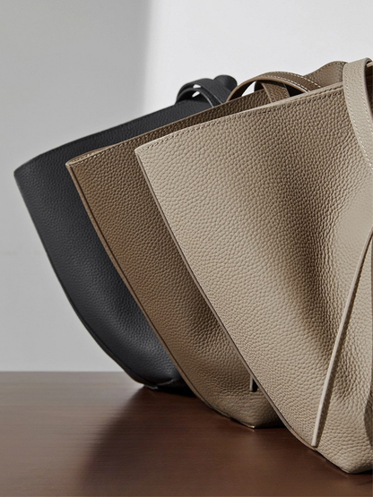 The Cinched Wing Luxury Leather Tote Bag