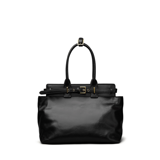 CELINE CONTI BAG Inspired Leather Handbag - Black - Trendiesty Worldwide