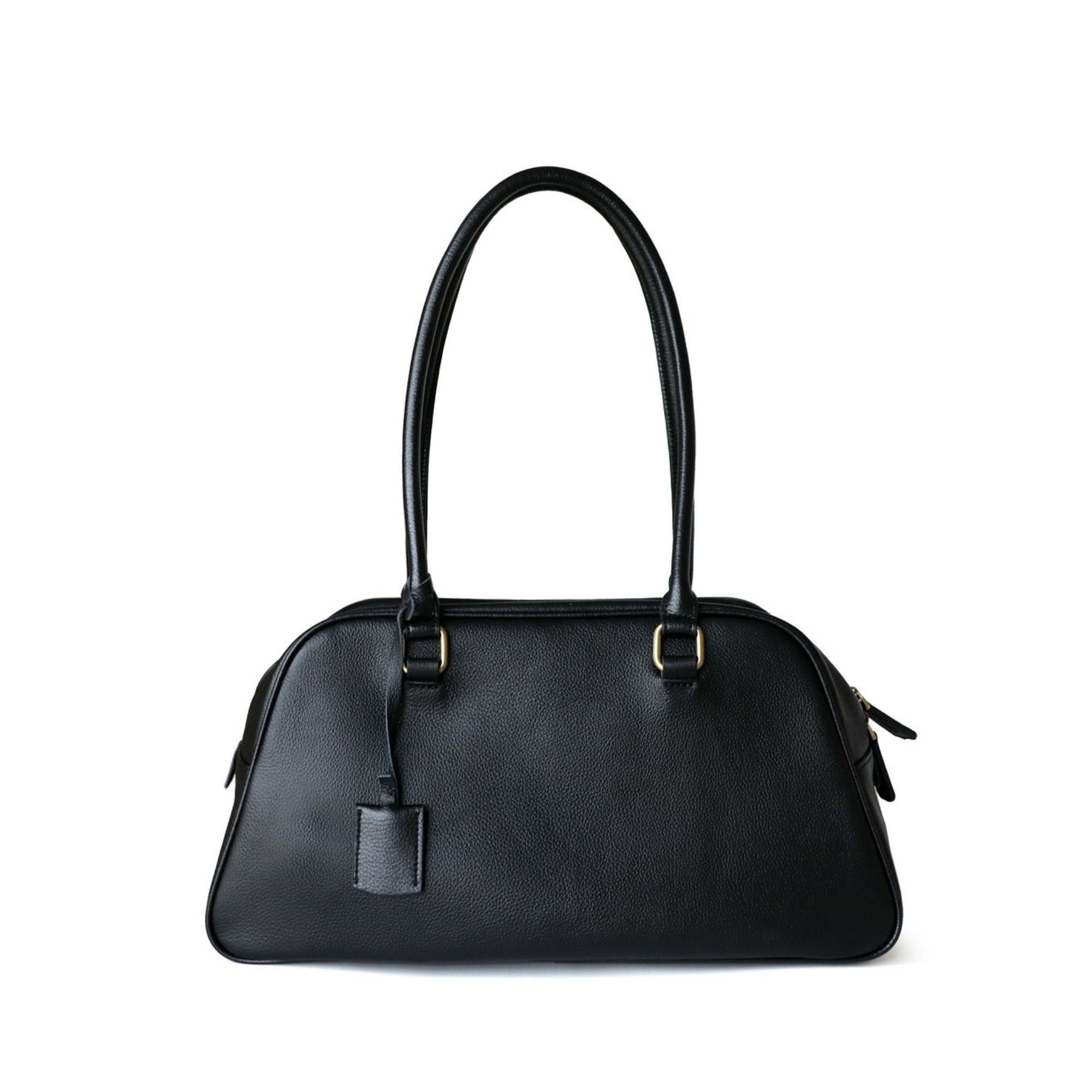 Large Capacity Zip‑Top Natural Leather Shoulder Bag