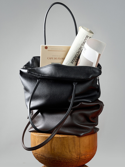 Minimalist Soft‑Grain Leather Tote Bag