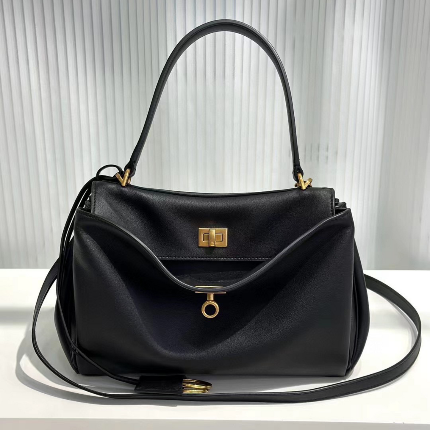 Women's BALENCIAGA-RODEO Inspired Leather Handbag