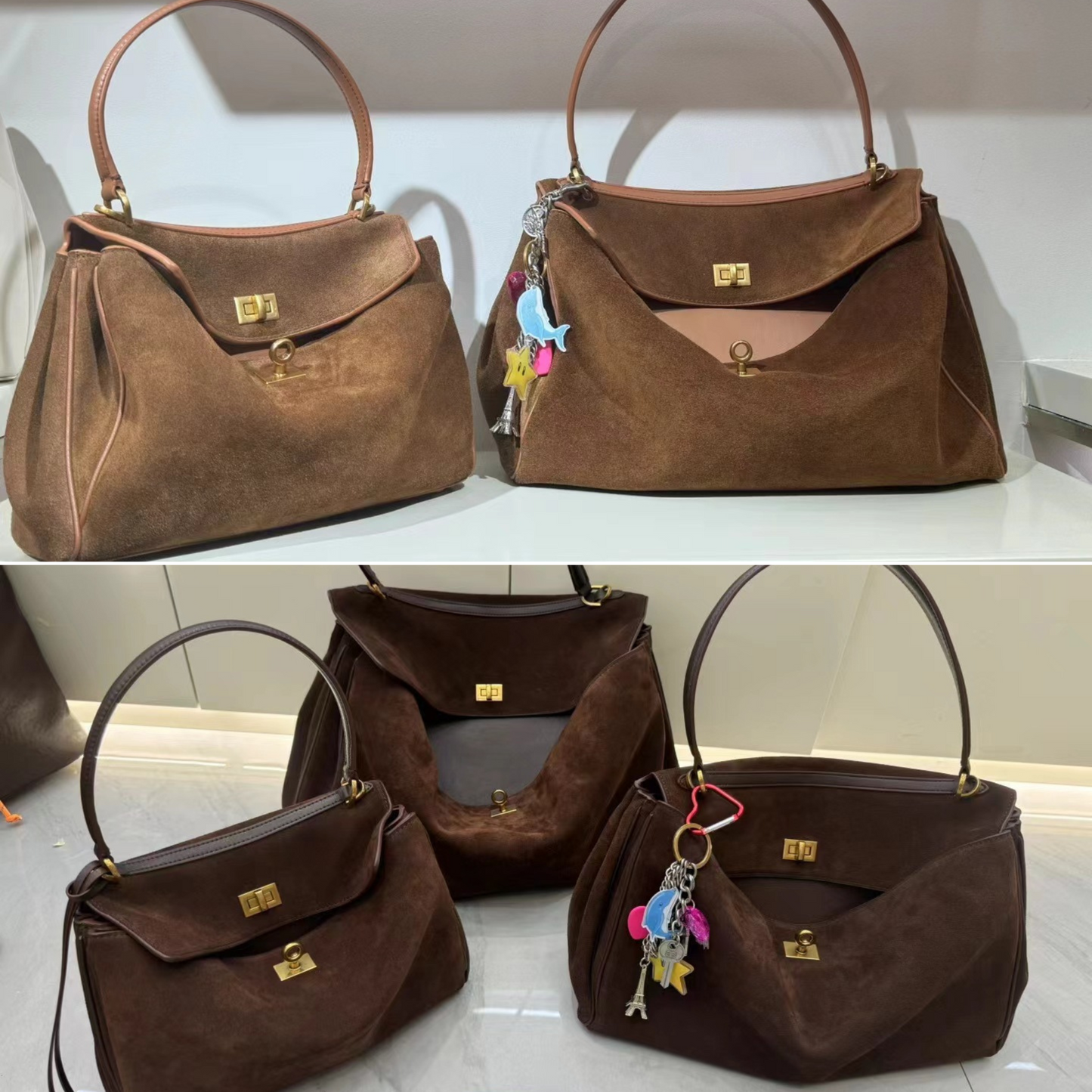 Women's BALENCIAGA-RODEO Inspired Leather Handbag