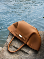 Midi NY Structured Leather Tote Bag