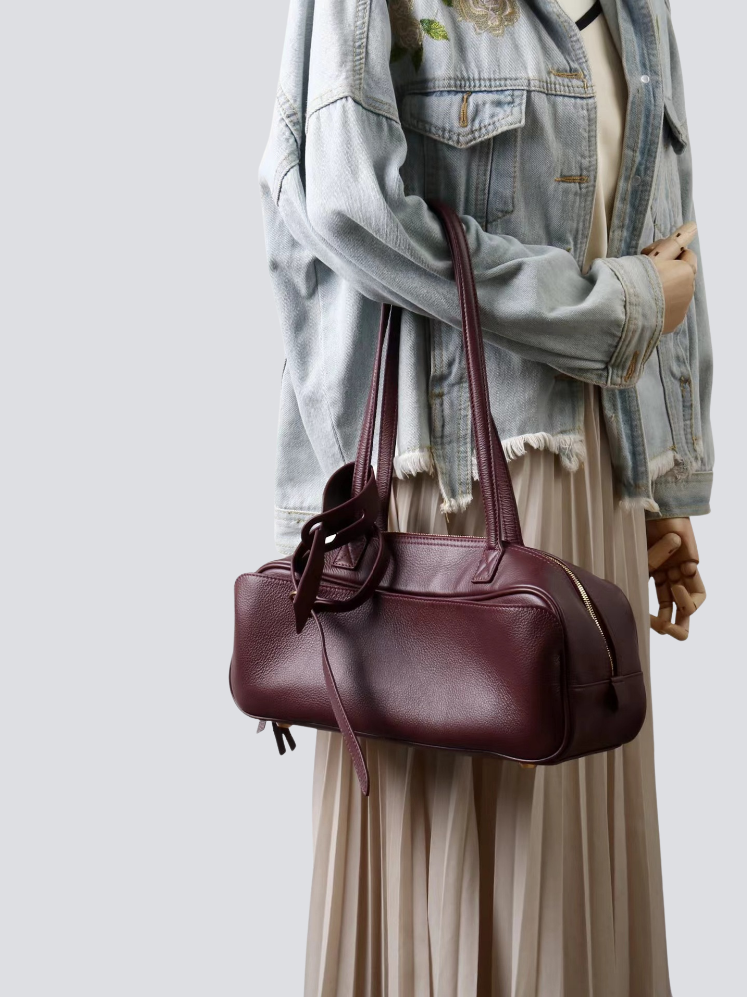 Bowling Shoulder Leather Bag