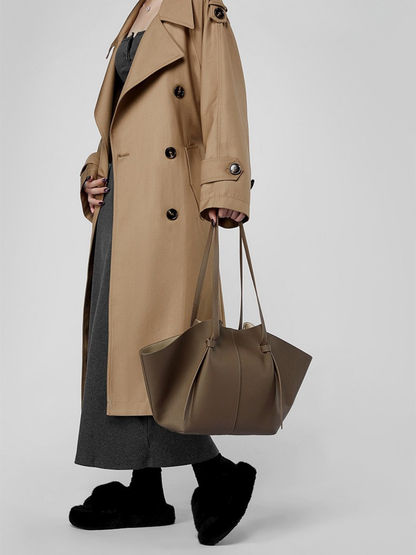 The Cinched Wing Luxury Leather Tote Bag