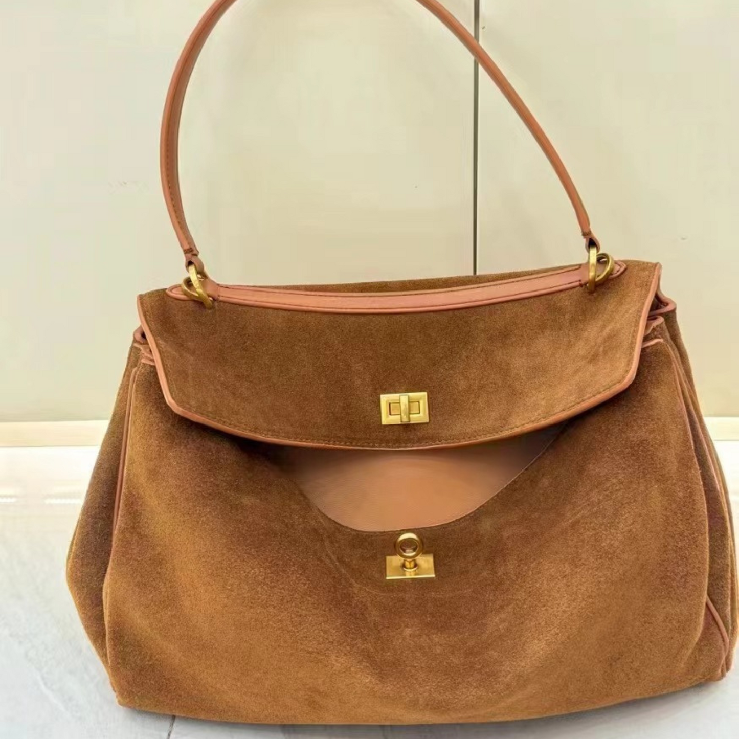 Women's BALENCIAGA-RODEO Inspired Leather Handbag