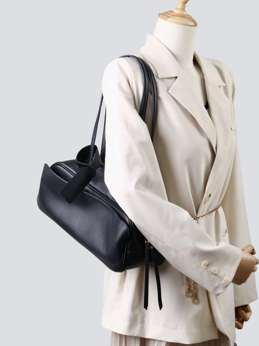 Bowling Shoulder Leather Bag