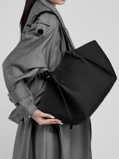 The Cinched Wing Luxury Leather Tote Bag