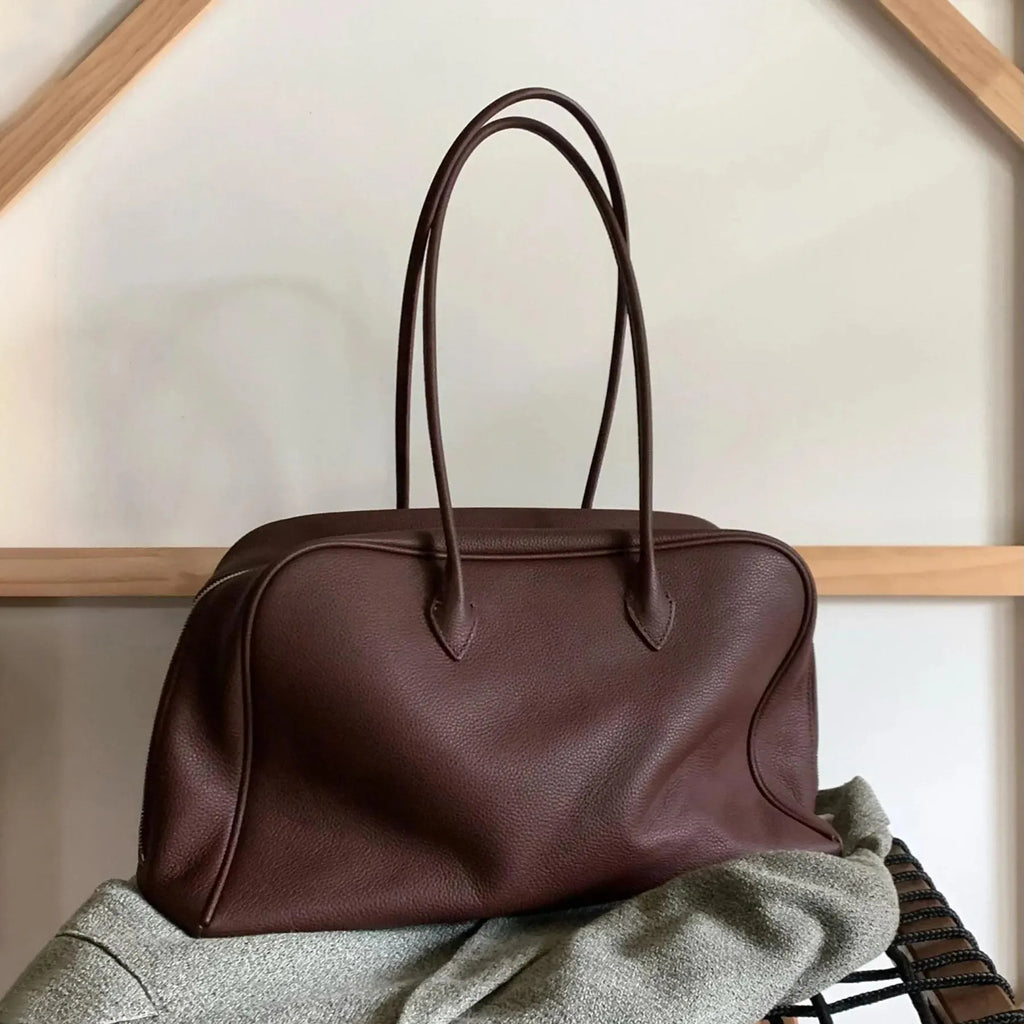 Classic Large Leather Bowling Bag