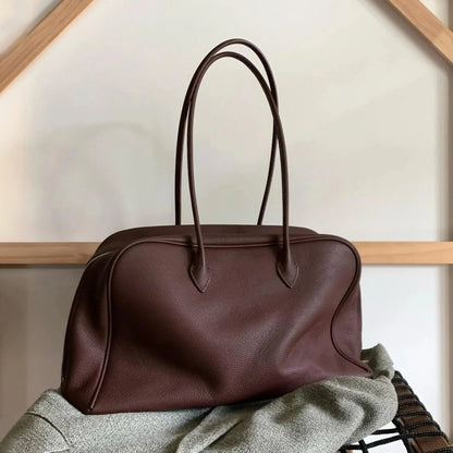 Classic Large Leather Bowling Bag