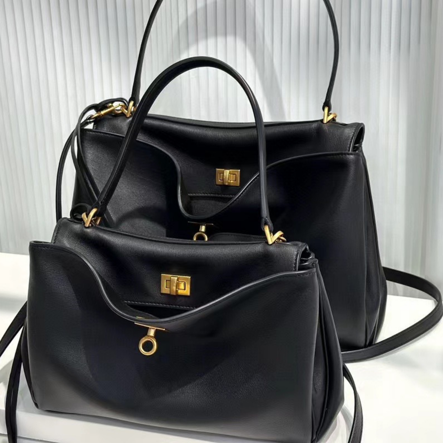 Women's BALENCIAGA-RODEO Inspired Leather Handbag