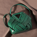Woven Leather Basket Bag
