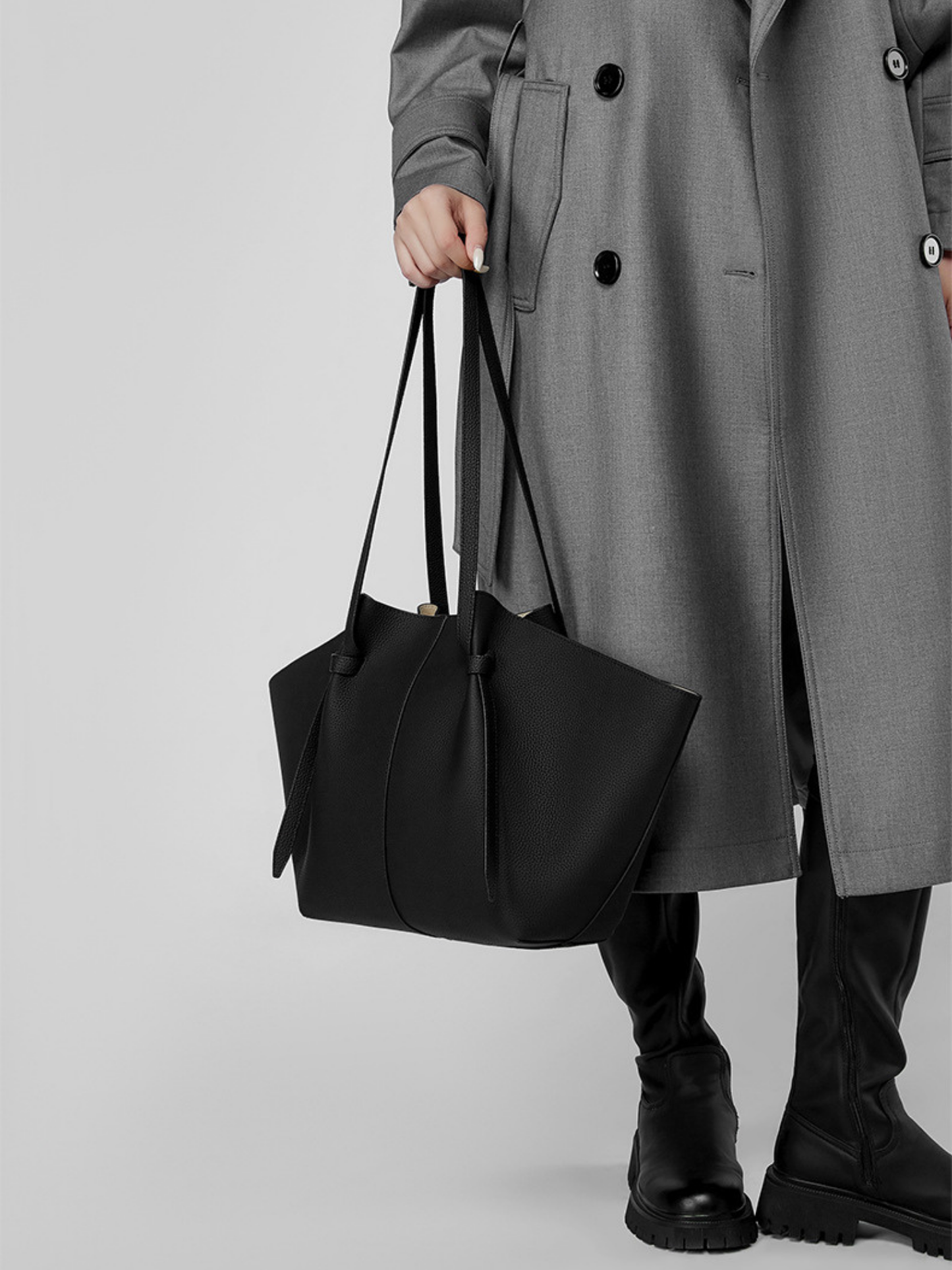 The Cinched Wing Luxury Leather Tote Bag