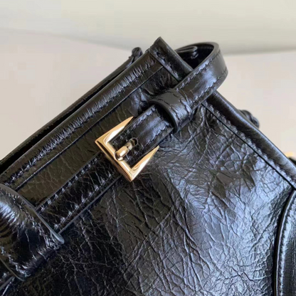 Prada-Inspired First Layer Wax Leather Shoulder Bag