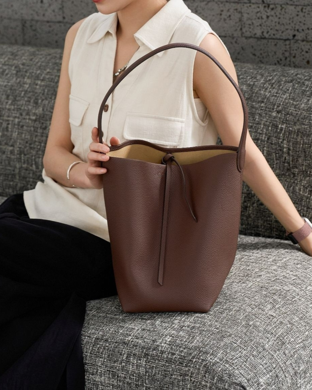 N/S Park Leather Tote Bag